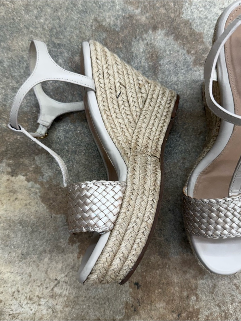 UGG Women's Metallic Woven Espadrille Wedge Sandals - Gold - Picture 4 of 10